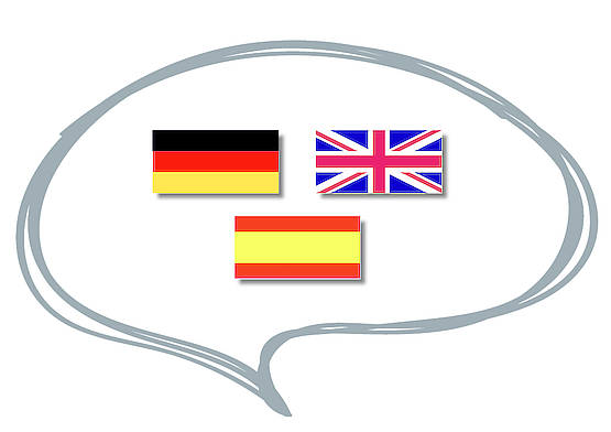 Ich spreche Deutsch, Englisch und Spanisch